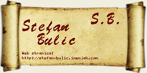 Stefan Bulić vizit kartica